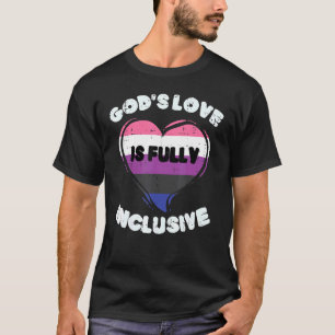 Gods Love Fully Inclusive Genderfluid Heart Pride  T-Shirt