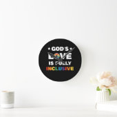 God's Love Is Fully Inclusive Gay LGBT Pride Month Runde Wanduhr (Zuhause)