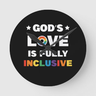 God's Love Is Fully Inclusive Gay LGBT Pride Month Runde Wanduhr