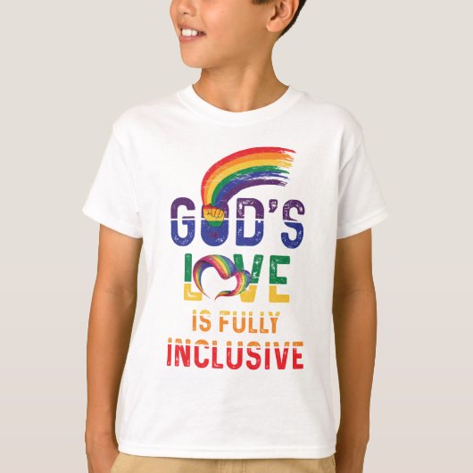 God's Love Is Fully Inclusive LGBTQ Ally Gay Pride T-Shirt (Vorderseite)