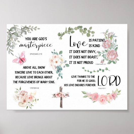 God's Masterpiece Bible Verse Inspirational Phrase Poster (Vorne)