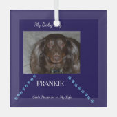 God's Pawprint Keepsake Ornament Aus Glas (Vorderseite)