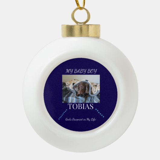 God's Pawprint Light Trail Keepsake Keramik Kugel-Ornament (Vorderseite)