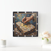 God's Pen: Heartfelt Promise Quadratische Wanduhr (Zuhause)