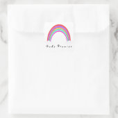 "Gods Promise" Rainbow Square Sticker (Tasche)