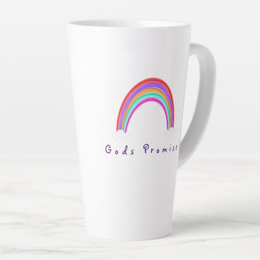 "Gods Promise" Regenbogen | Milchtasse (Rechte Ecke)