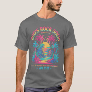 Gods Rock Solid Breaker Rock Beach VBS 2025 Christ T-Shirt