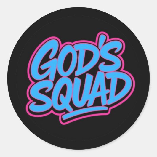 God's Squad Runder Aufkleber (Vorderseite)