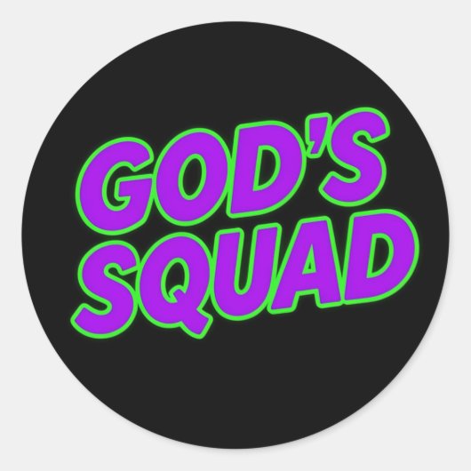 God's Squad Runder Aufkleber (Vorderseite)
