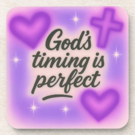 god's timing is perfect airbrush retro 90s purple  getränkeuntersetzer