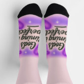 God's Timing is perfect purple y2k Socken (Oben)