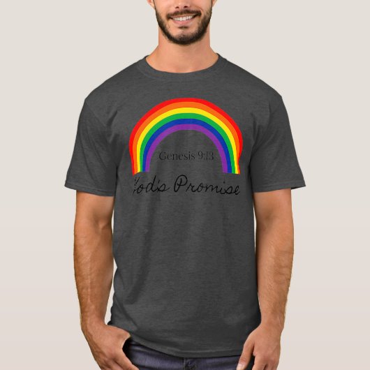 Gods Versprechen Genesis 913 Christlicher Regenbog T-Shirt (Vorderseite)