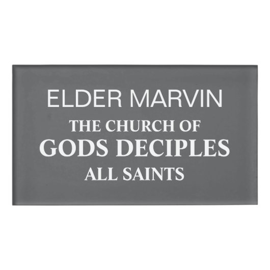 Gods Witness Personalized Namenschild (Vorderseite)