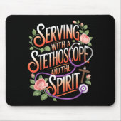 God's Work In Scrubs Jesus Faith God Cna Christian Mousepad (Vorne)