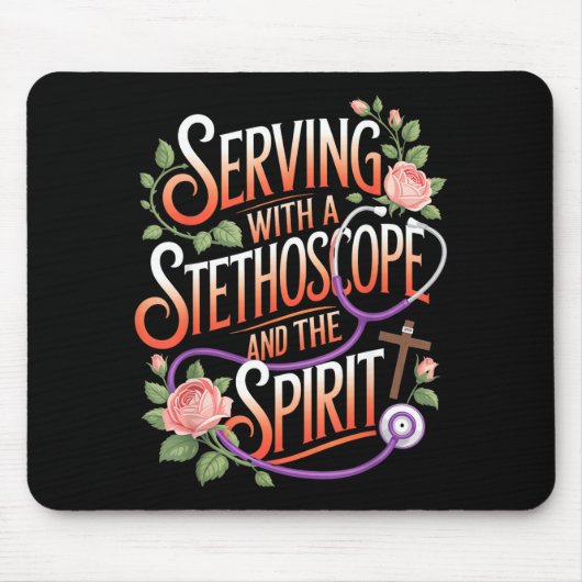 God's Work In Scrubs Jesus Faith God Cna Christian Mousepad (Vorne)