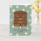 Godson 8. Geburtstag Niedlicher Choco Cake Karte (Gelbe Blume)