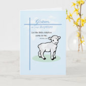 Godson Baptislamm auf blau Karte (Gelbe Blume)