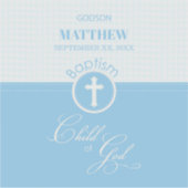 Godson Baptism Blue Child of God Personalisiert Aufkleber (Vorderseite)