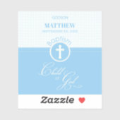 Godson Baptism Blue Child of God Personalisiert Aufkleber (Blatt)