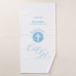 Godson Baptism Blue Child of God Personalisiert Badehandtuch