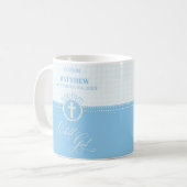 Godson Baptism Blue Child of God Personalisiert Kaffeetasse (Vorderseite Links)