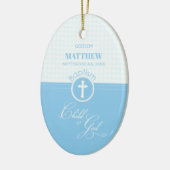 Godson Baptism Blue Child of God Personalisiert Keramik Ornament (Links)