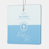 Godson Baptism Blue Child of God Personalisiert Keramikornament (Links)
