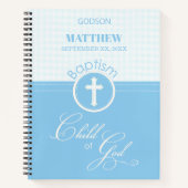 Godson Baptism Blue Child of God Personalisiert Notizblock (Vorderseite)