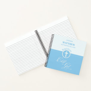 Godson Baptism Blue Child of God Personalisiert Notizblock