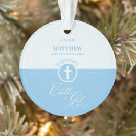 Godson Baptism Blue Child of God Personalisiert Ornament