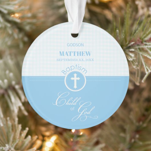 Godson Baptism Blue Child of God Personalisiert Ornament (Baum)