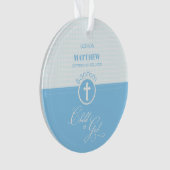 Godson Baptism Blue Child of God Personalisiert Ornament (Vorderseite)