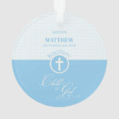 Godson Baptism Blue Child of God Personalisiert Ornament (Rückseite)
