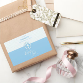 Godson Baptism Blue Child of God Personalisiert Rechteckiger Aufkleber