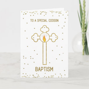 Godson Baptisse Gold Cross Karte