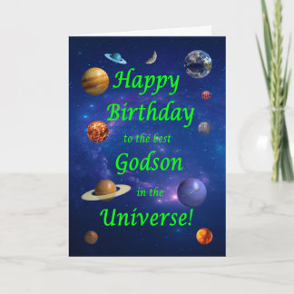 Godson Birthday Best in the Universe Karte