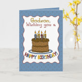 Godson Birthday Cake Karte (Gelbe Blume)