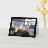 Godson Birthday Card mit lachendem Siegel Karte (Gelbe Blume)