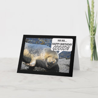 Godson Birthday Card mit lachendem Siegel Karte