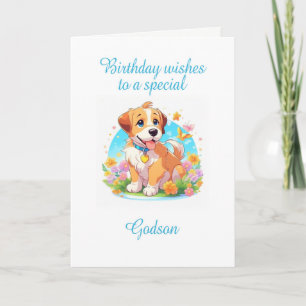 Godson Birthday Puppy Dog Karte