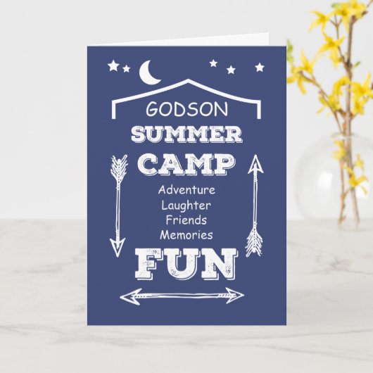 Godson Camp Fun Navy Blue, Denken Sie an Sie Karte (Gelbe Blume)