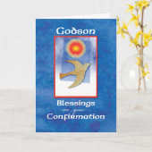 Godson Confirmation Dove on Blue Karte (Gelbe Blume)