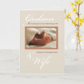 Godson & Ehefrau Herzlichen Glückwunsch Neues Baby Karte (Gelbe Blume)