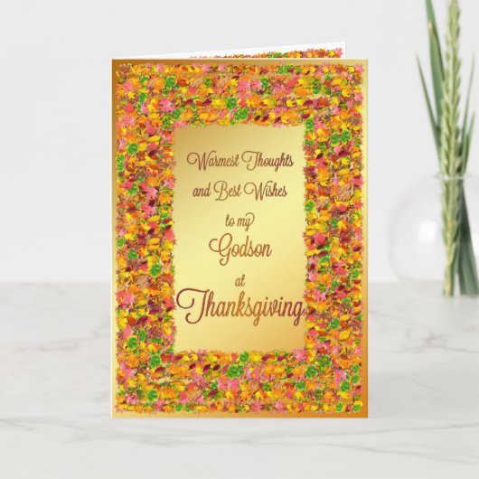 Godson Erntedank, Herbstlaub Feiertagskarte (Vorderseite)
