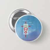 Godson, Erste Heilige Kommunion, Blau Button (Vorne & Hinten)