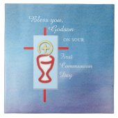 Godson, Erste Heilige Kommunion, Blau Fliese (Vorderseite)