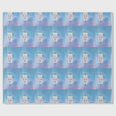 Godson, Erste Heilige Kommunion, Blau Geschenkpapier (Flach)