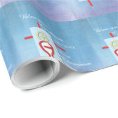 Godson, Erste Heilige Kommunion, Blau Geschenkpapier (Rolleneckpunkt)