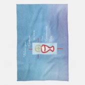 Godson, Erste Heilige Kommunion, Blau Geschirrtuch (Vertikal)