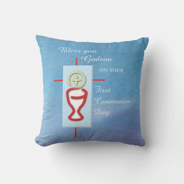 Godson, Erste Heilige Kommunion, Blau Kissen (Vorderseite)
